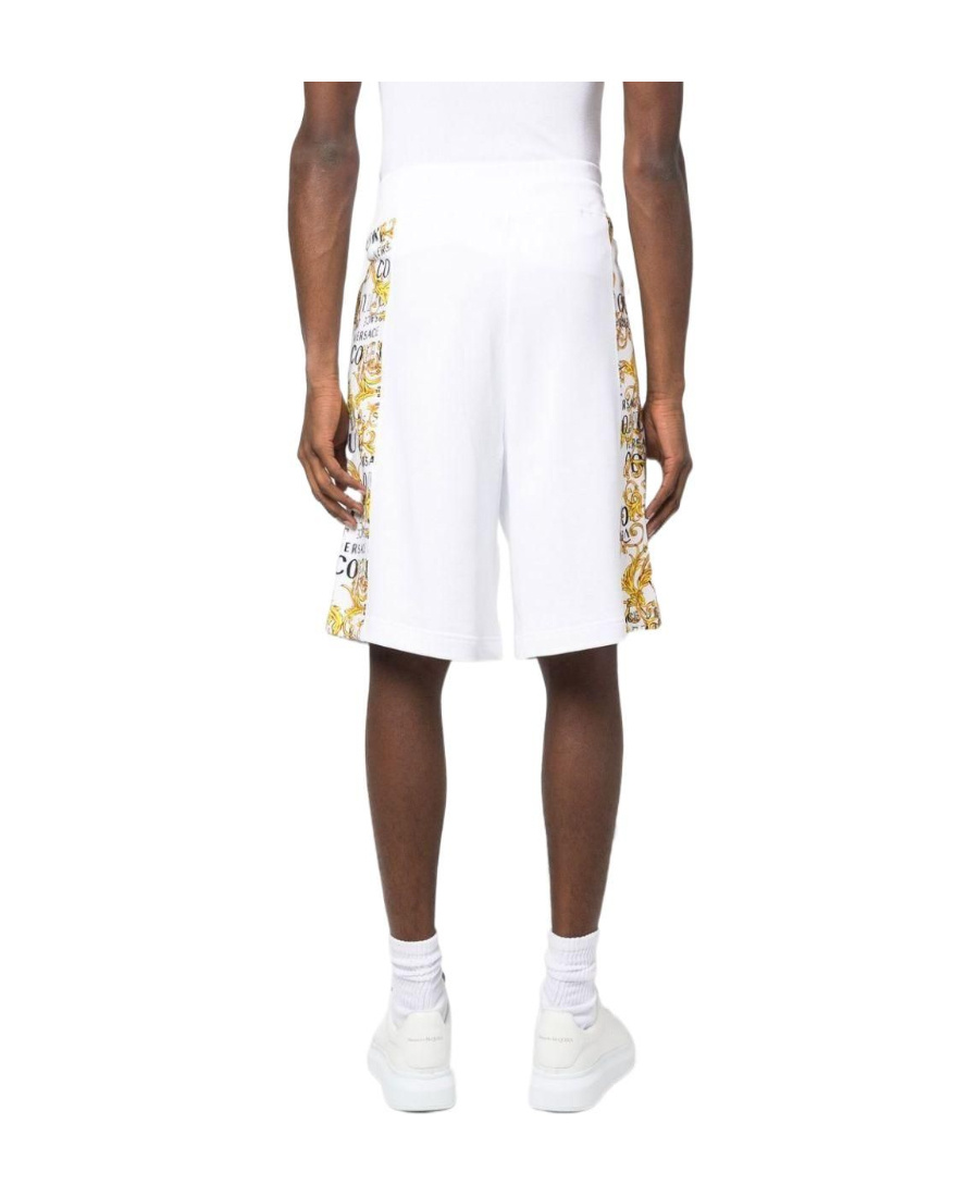 Versace Jeans Couture Watercolour Couture Drawstring Shorts In White