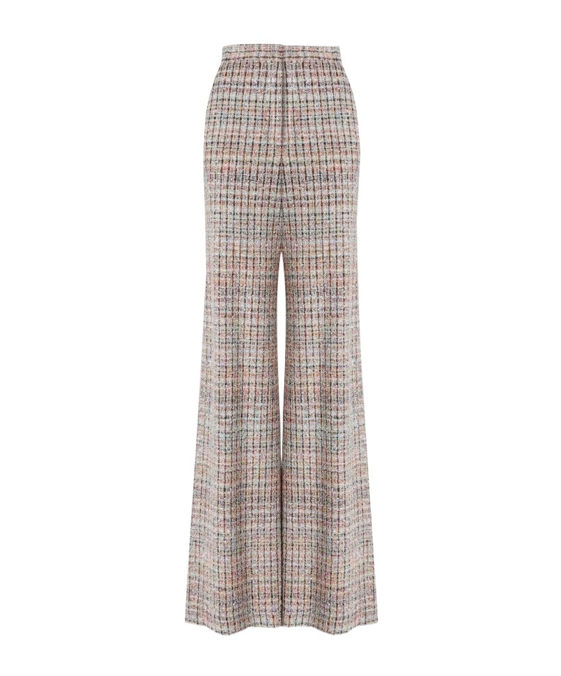 Missoni Check Flared Pants In Nude