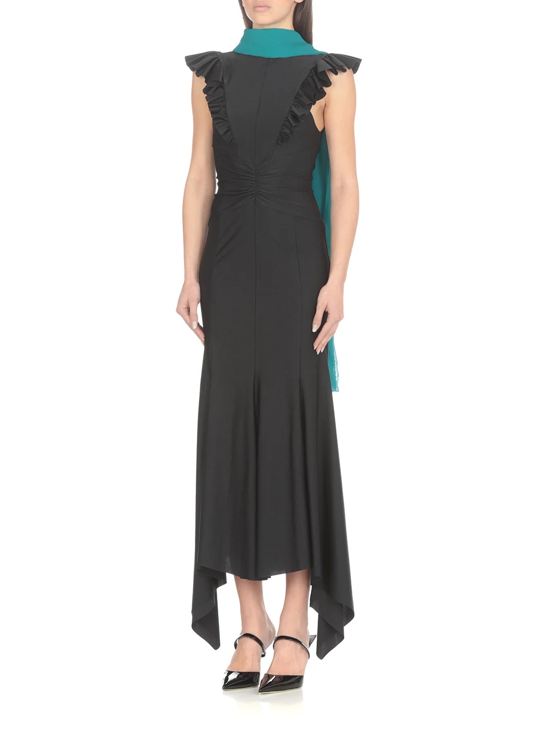 Alberta Ferretti Semi-sheer Scarf In Blue