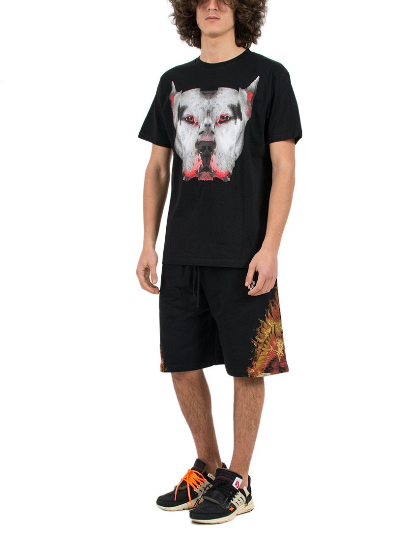 Marcelo Burlon County Of Milan Open-necked Black Shirt In Black