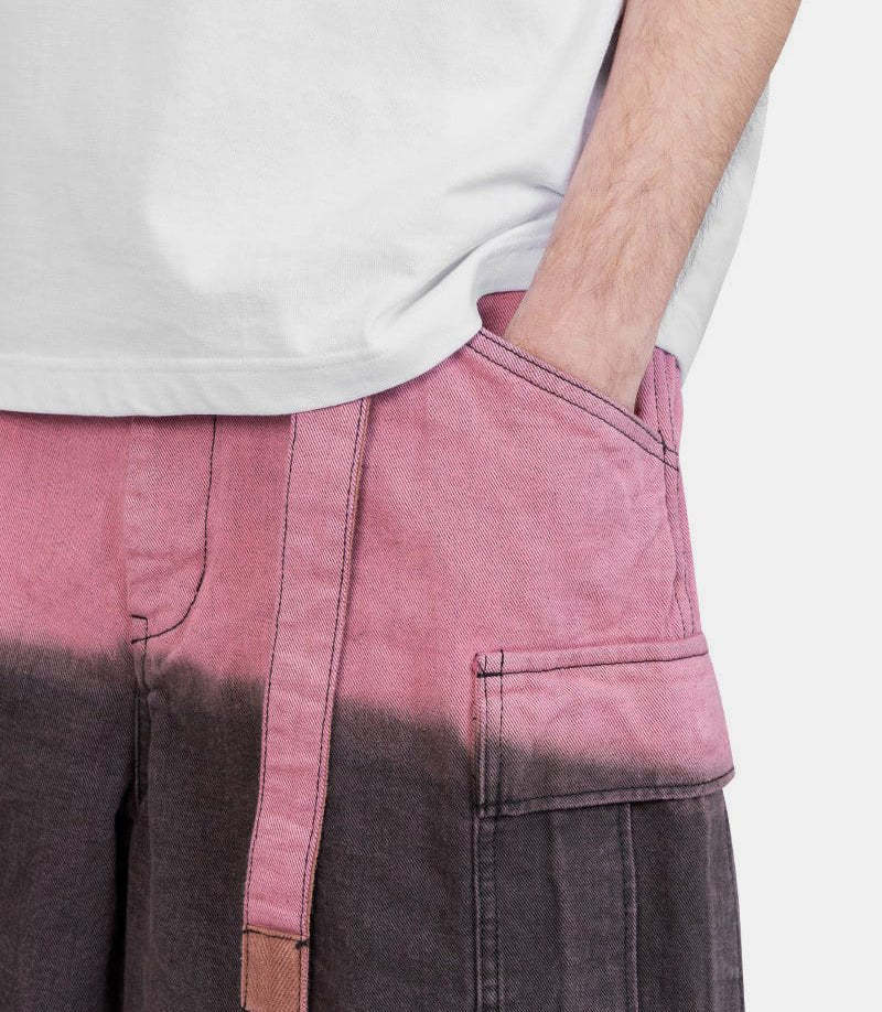 Sacai Garment-dyed Drawstring Shorts In Pink