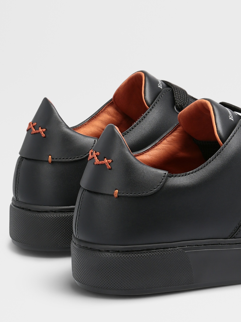 Zegna Stitched-panel Low-top Trainers In Black