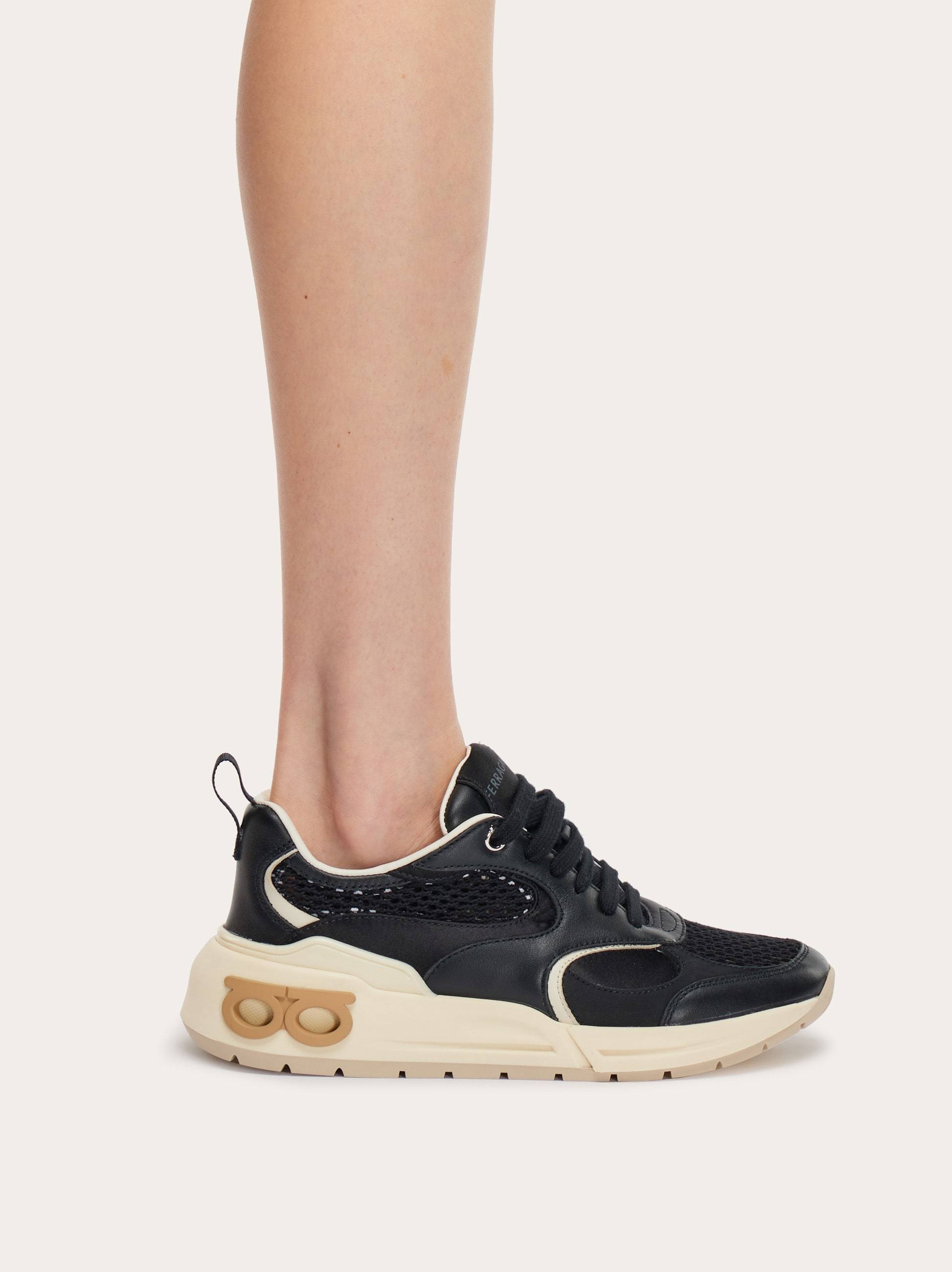 Shop Ferragamo Logo Low-upper Sports Shoes In Black