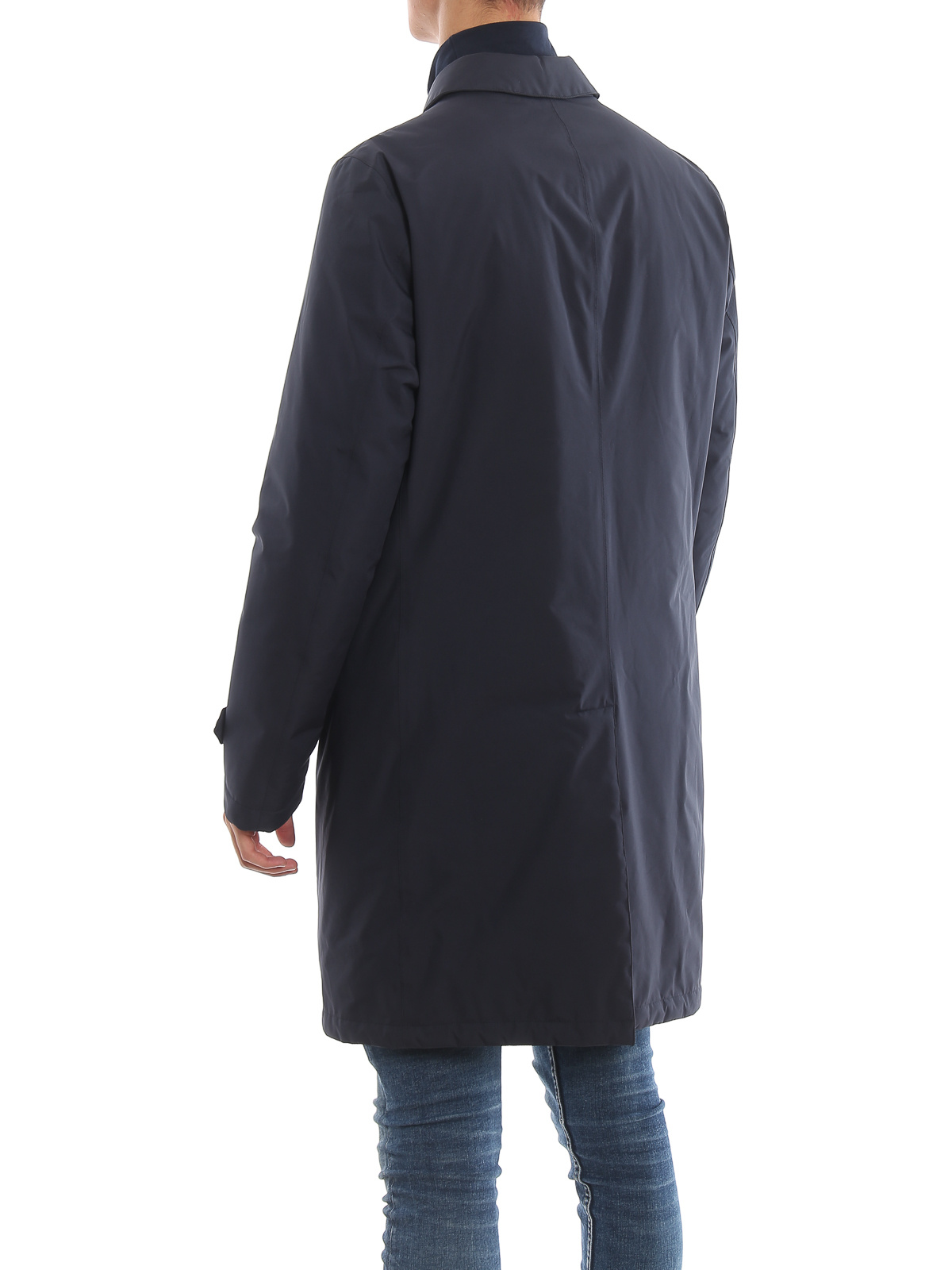 Herno Single-breasted Down Jacket In Black