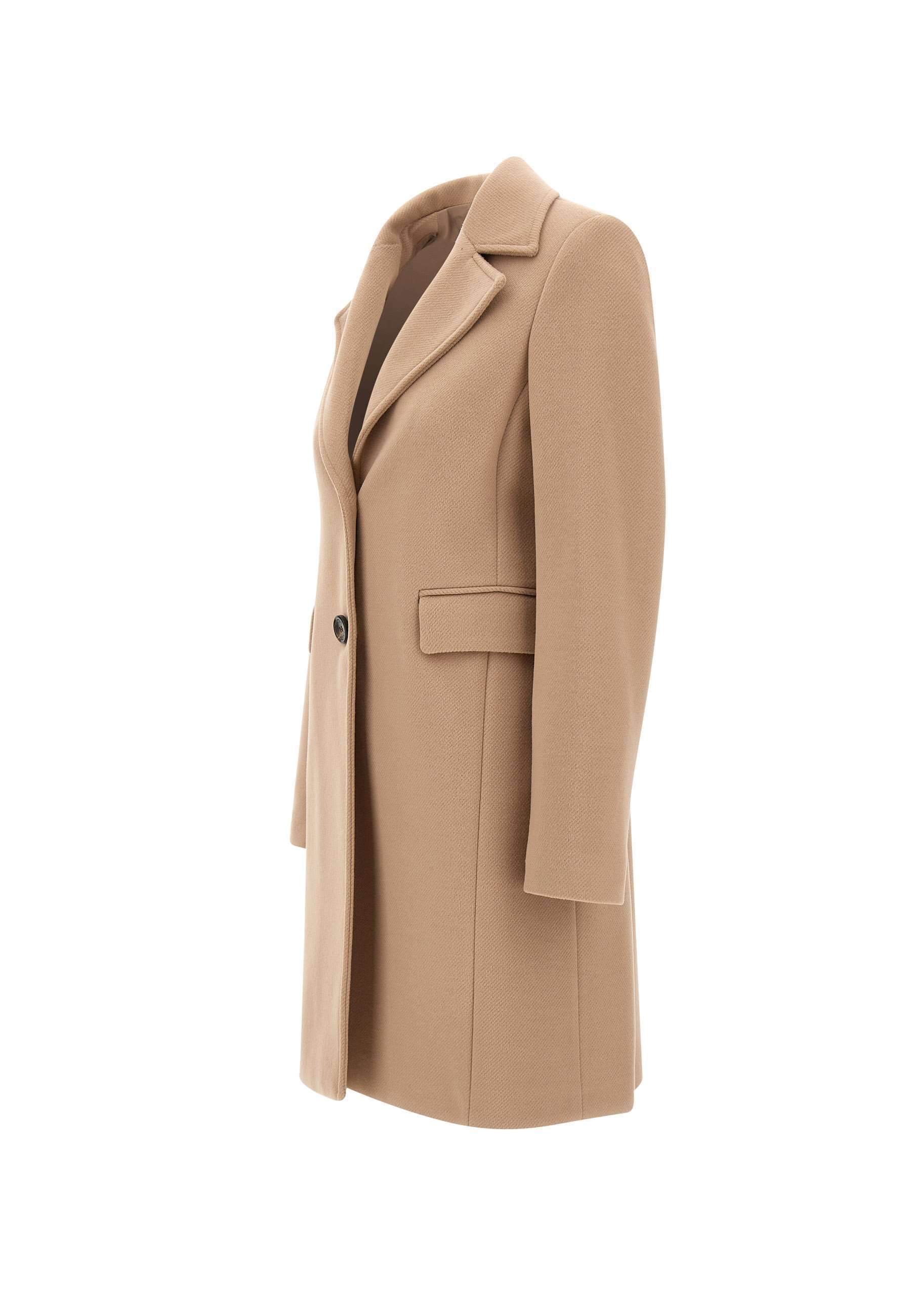 Kaos Notched-lapel Button Coat In Neutral