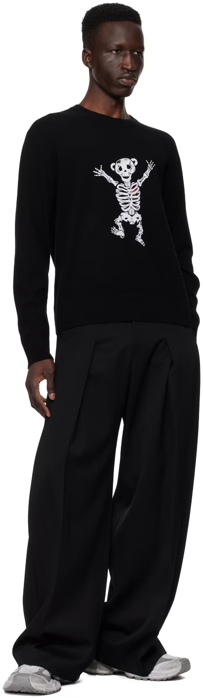 We11 Done Bolt Teddy Pullover In Black