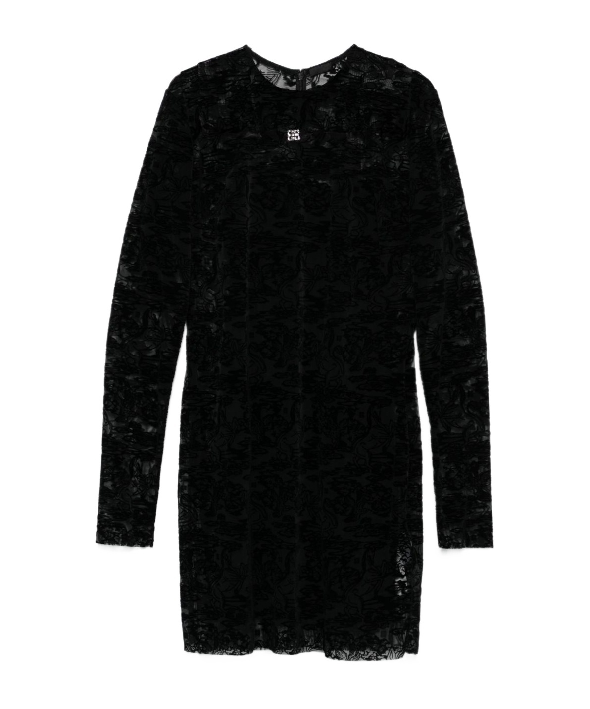 Shop Givenchy Botanical-motif Mini Dress In Black