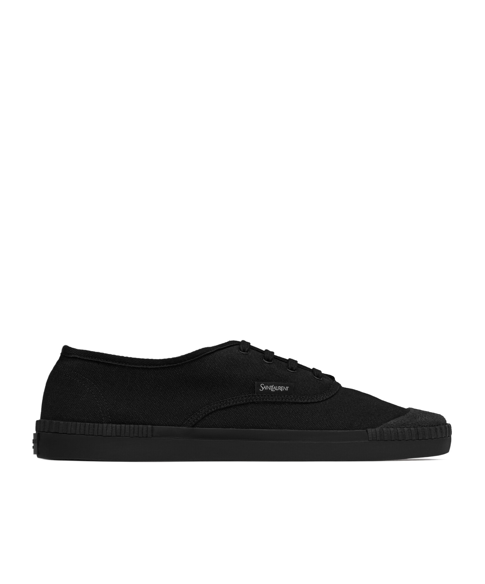 Saint Laurent Black Canvas Wes Sneakers In Black