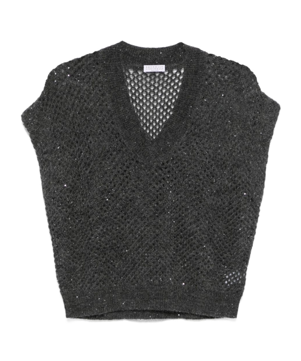 Brunello Cucinelli Grey V Neck Sweatshirt