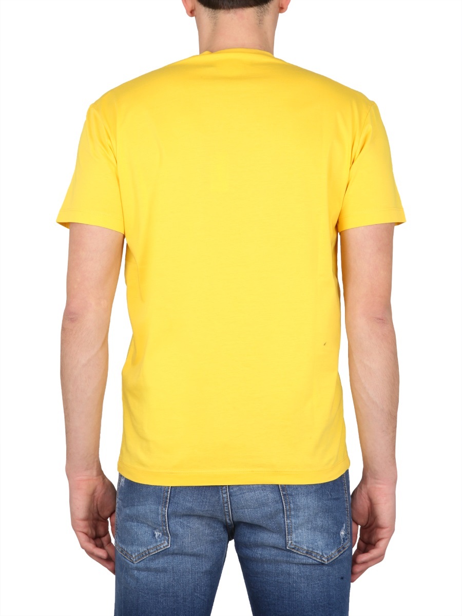 Dsquared2 Logo Printed Crewneck T-shirt In Yellow