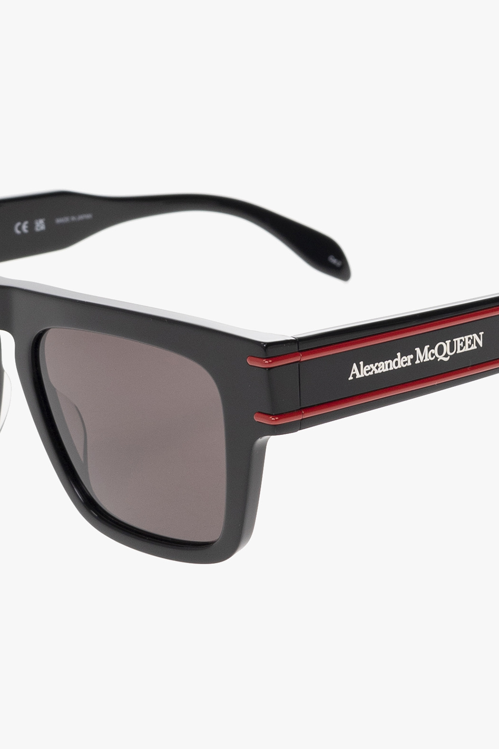 Alexander Mcqueen Logo-print Arm Sunglasses In Brown