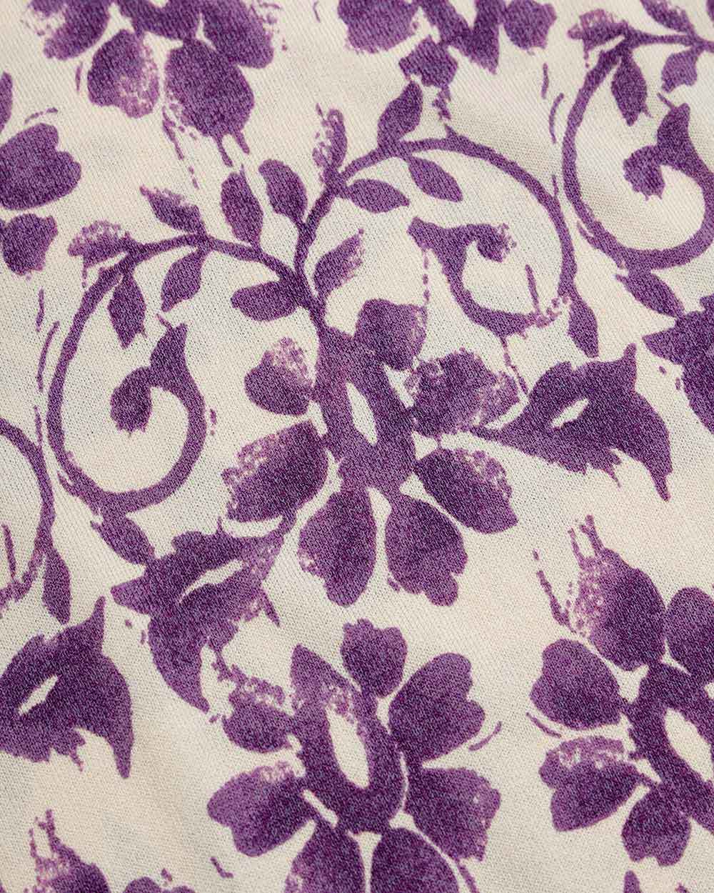 Max Mara Printed T-shirt With Round Neck In Purple