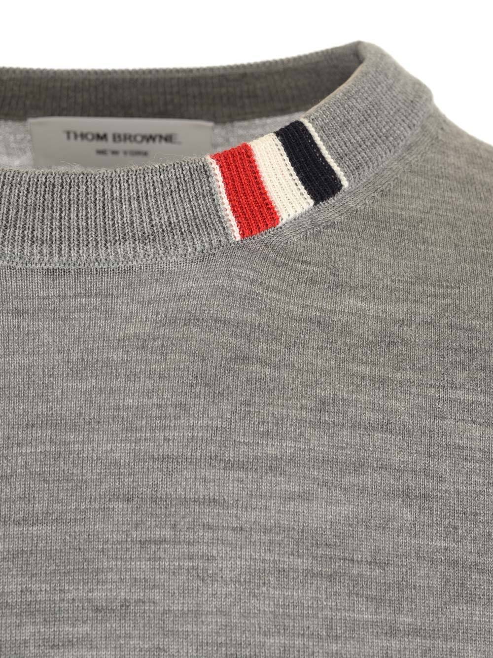 THOM BROWNE LOGO-PATCH WOOL SWEATSHIRT