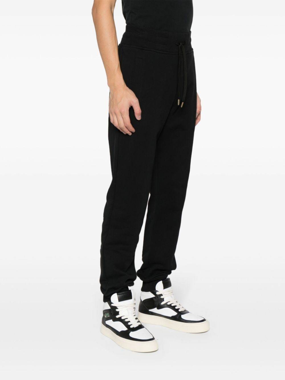 Versace Jeans Logo-patch Cotton Track Pants In Black