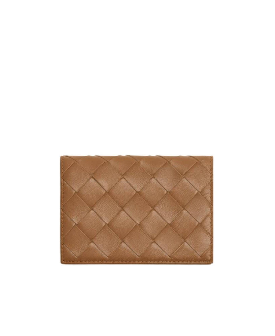 Bottega Veneta Intrecciato Leather Wallet In Brown