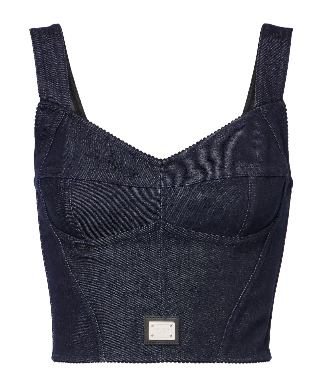 Dolce & Gabbana Denim Bustier Top In Blue