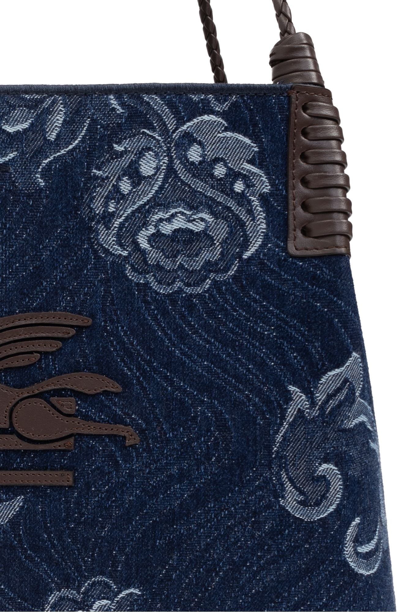 Etro Womens Denim Blue Scuro Libra Denim Shoulder Bag In Black