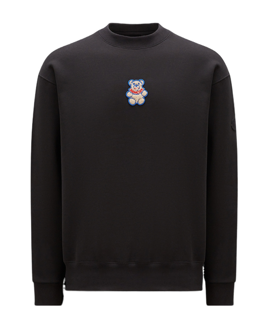 Moncler Logo-patch Cotton Sweatshirt In Black