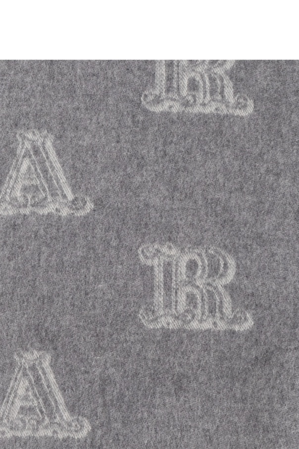 Max Mara Logo Scarf In Gray