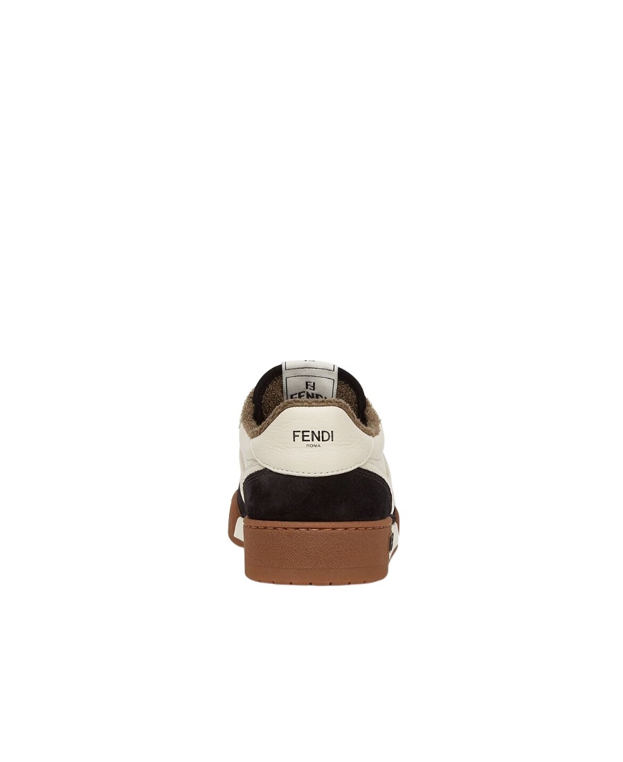 Fendi Men Low Top Sneaker In Calfskin With Logo In Multi