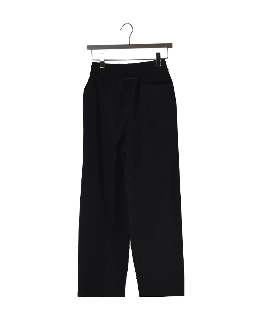 Mm6 Maison Margiela Teen Elasticated-waist Wide-leg Jeans In Black