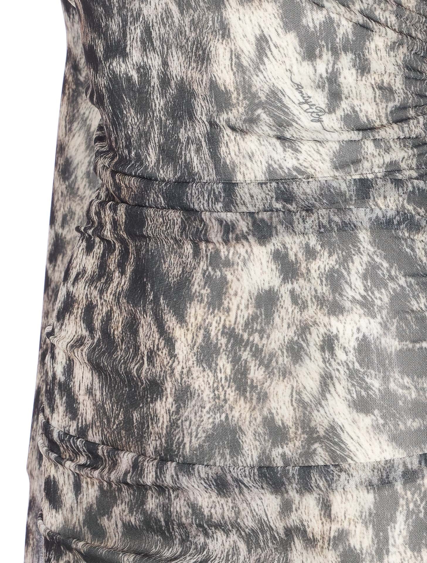 Aniye By Turtleneck Leopard Print Cardigan In Gray