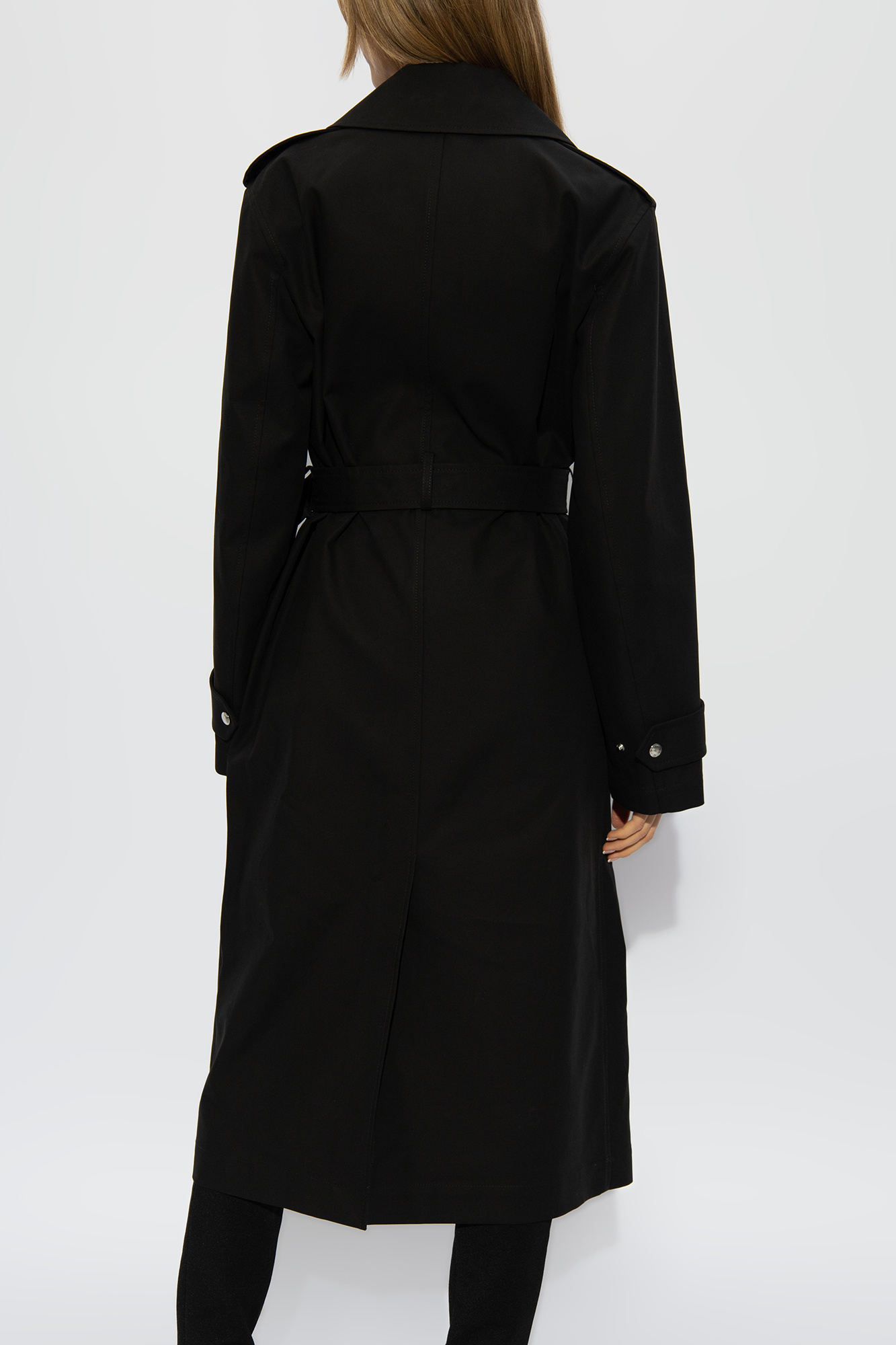 Totême Long Belted Trench Coat In Black