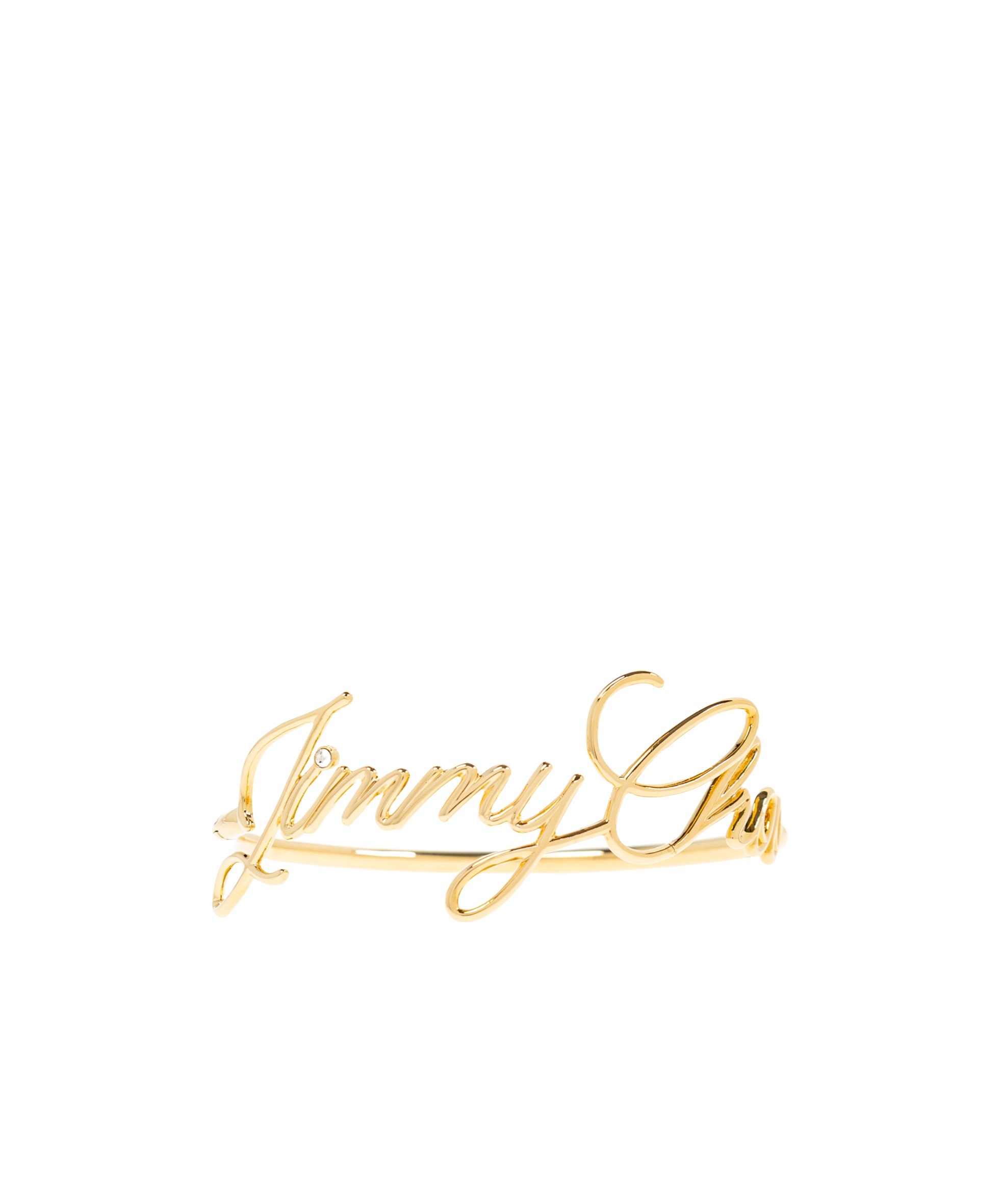 Jimmy Choo Logo Script Bracelet In Yellow