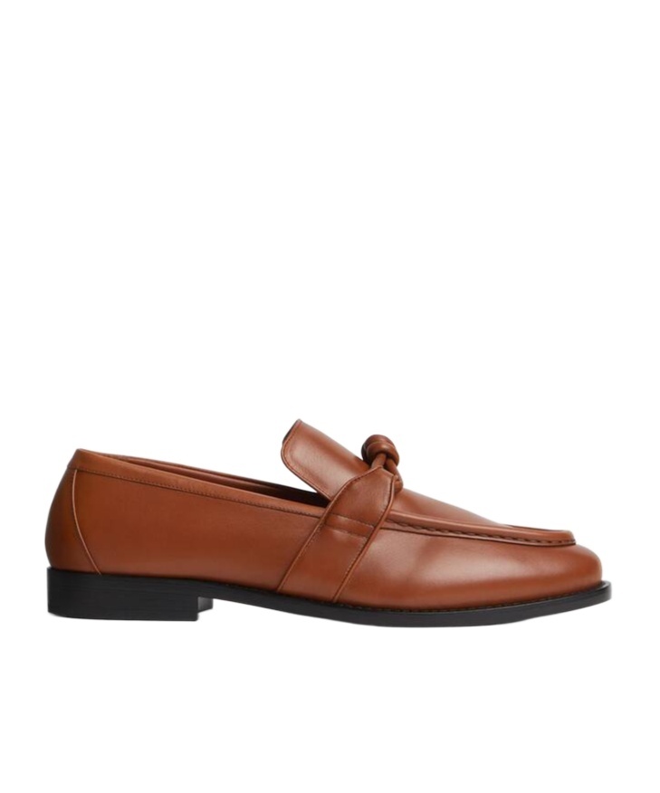 Bottega Veneta Brown Loafers With Knot Detail On The Front In Leather Man In Brown
