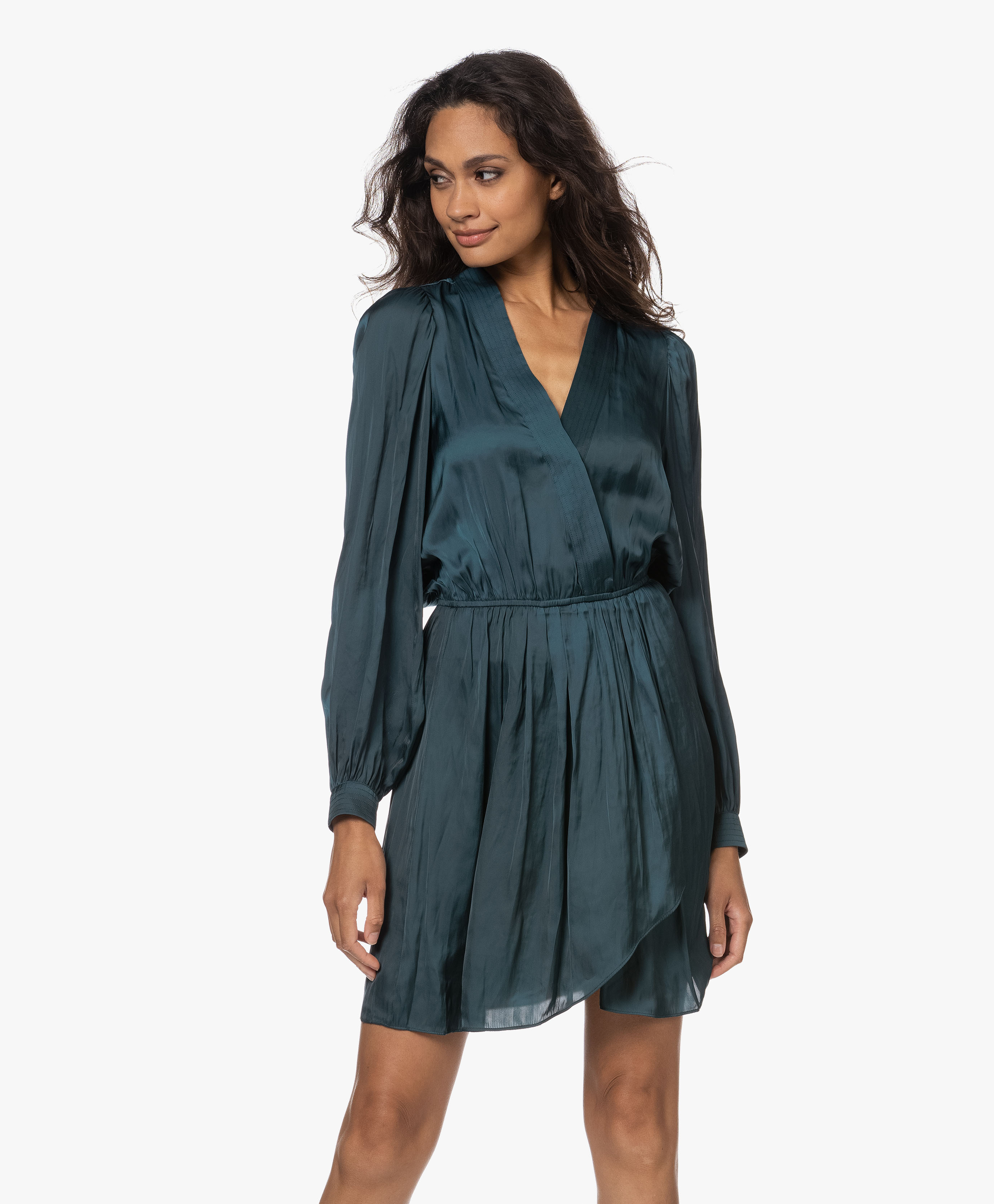 Zadig & Voltaire Remember Satin-finish Minidress In Blue