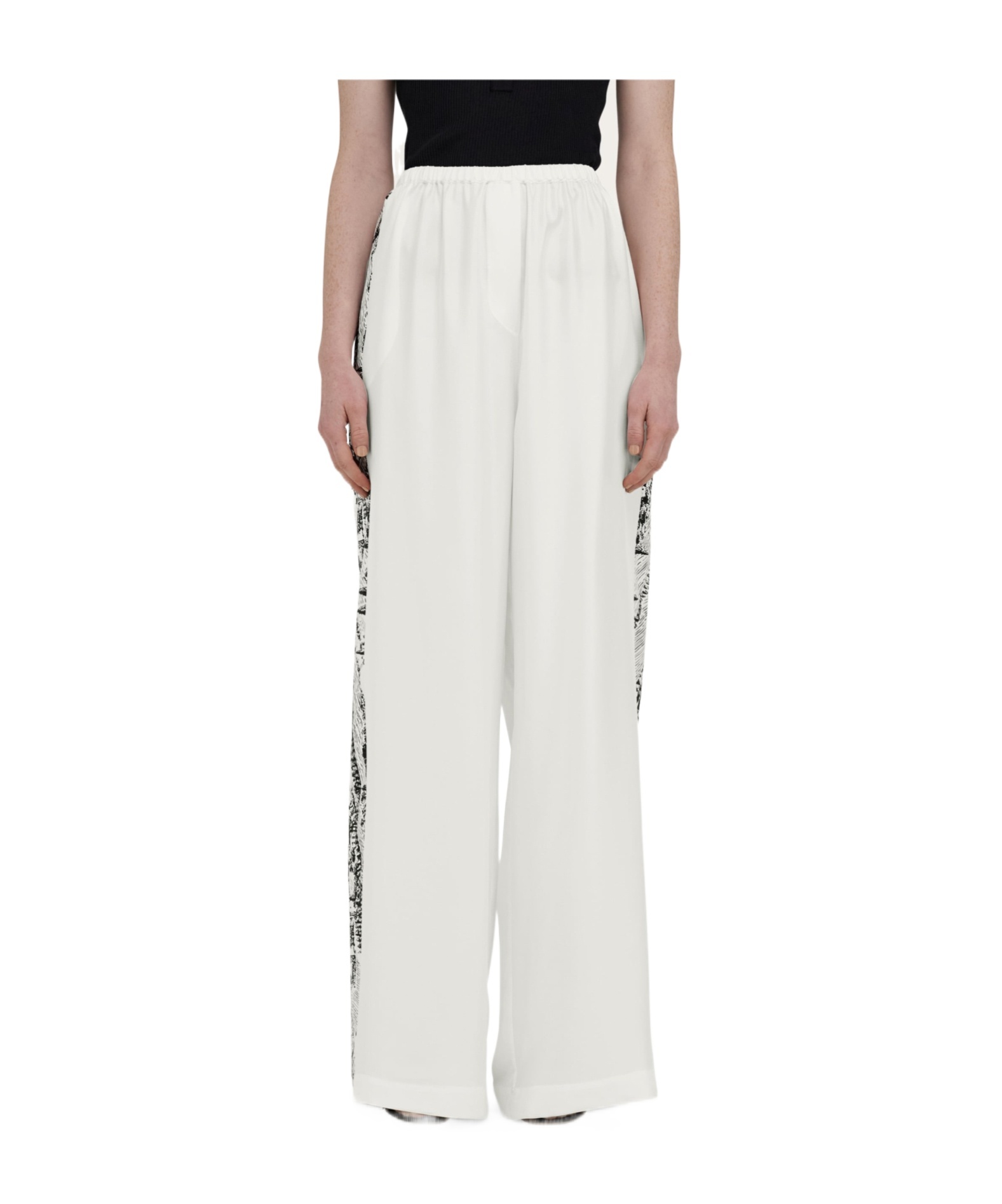 Ferragamo Back To Earth - Silk Trouser In White