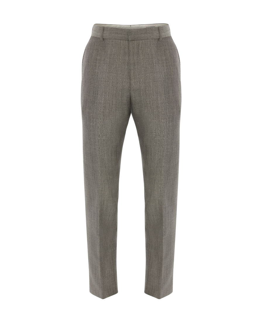 Alexander Mcqueen Straight-leg Tailored Trousers In Gray