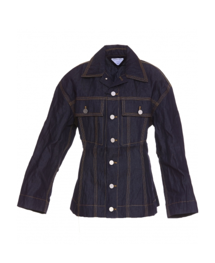 Bottega Veneta Long Sleeve Denim Jacket In Blue
