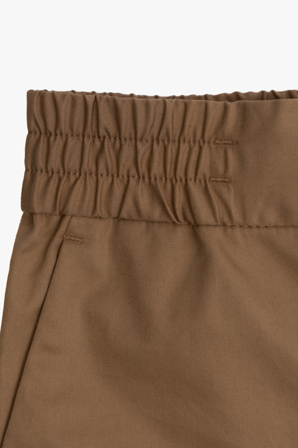 Burberry Ekd Embroidered Straight Leg Pants In Brown