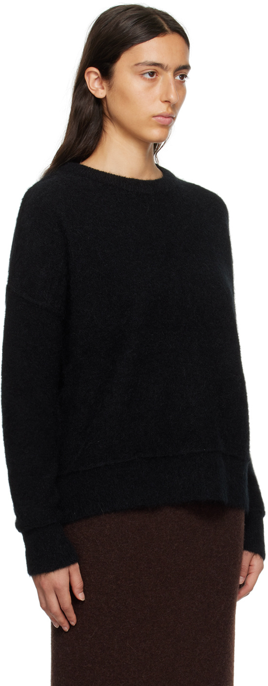 By Malene Birger Round Neck Long-sleeved Sweater In Black