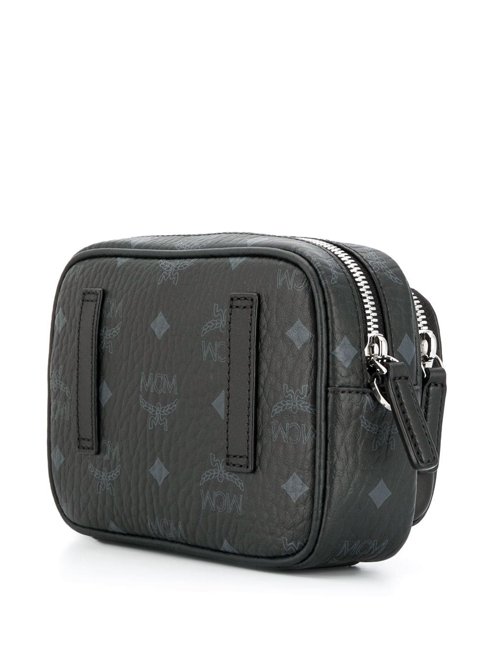 Mcm Visetos Logo Plaque Crossbody Bag In Black