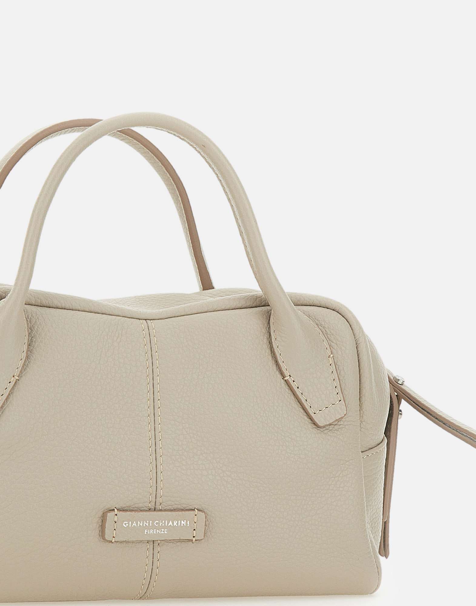 Gianni Chiarini Logo Patch Zipped Tote Bag In Brown