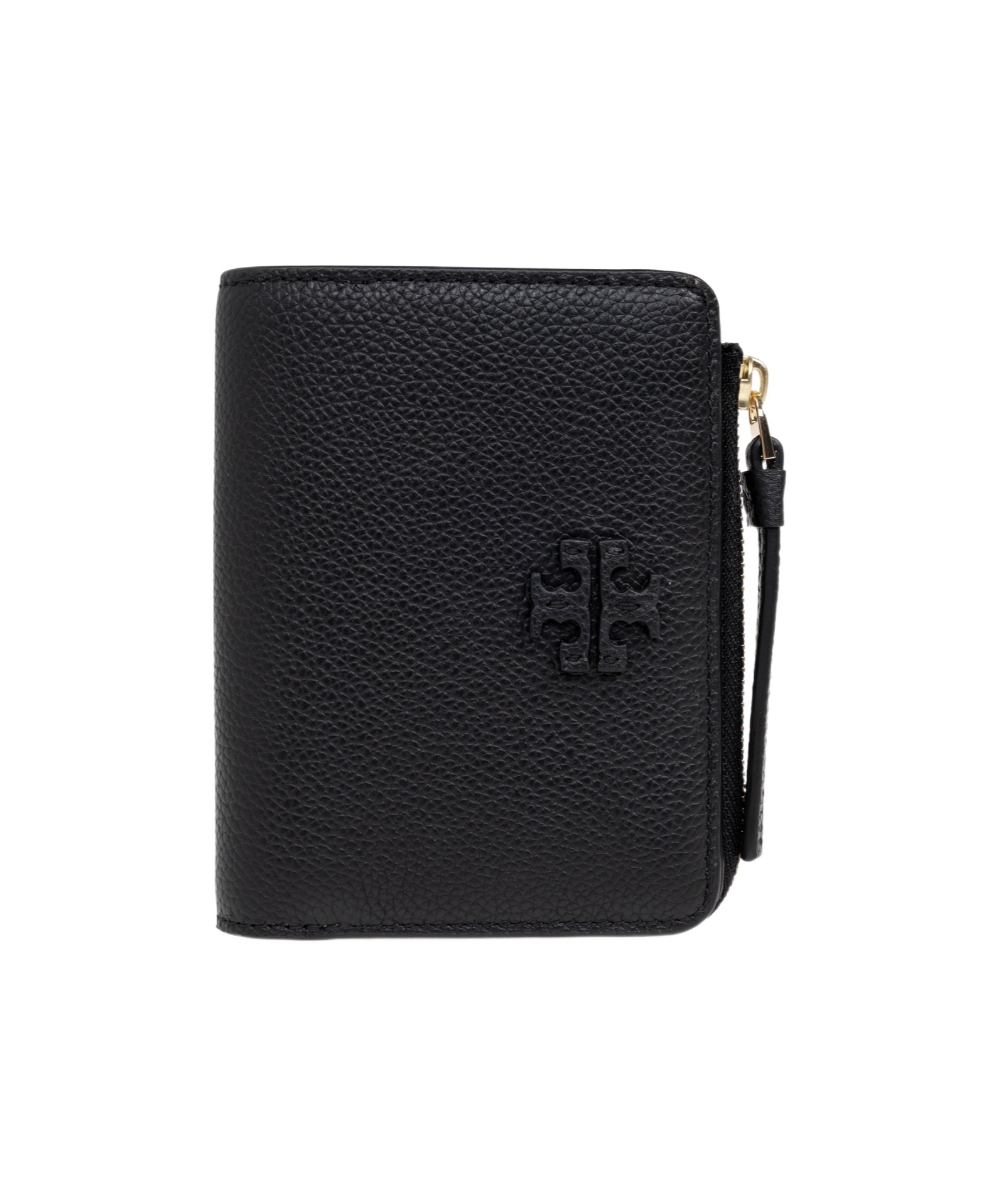 Tory Burch Logo-patch Leather Wallet In Black