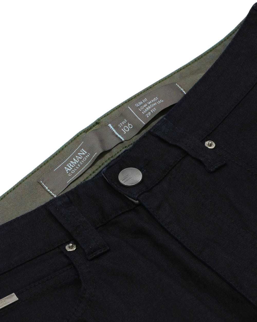 Shop Armani Collezioni Logo Jeans In Black