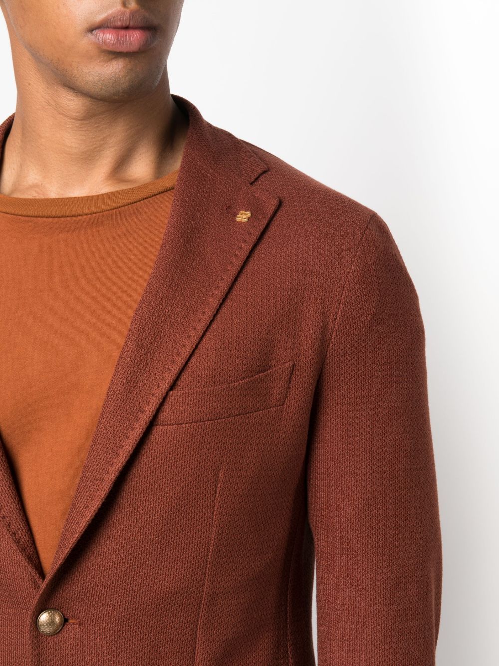 Tagliatore Single-breasted Cotton Blazer In Brown