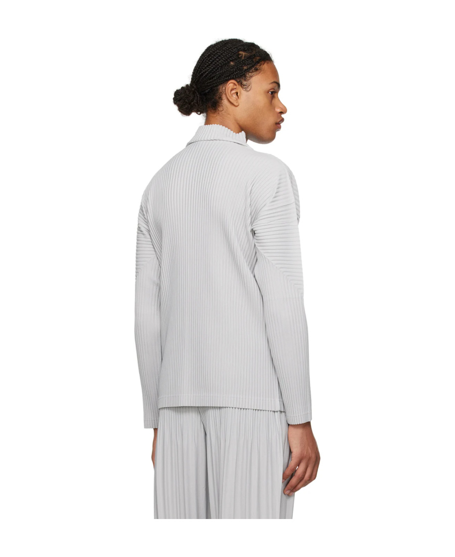 Issey Miyake Plissé-effect Mock-neck T-shirt In White