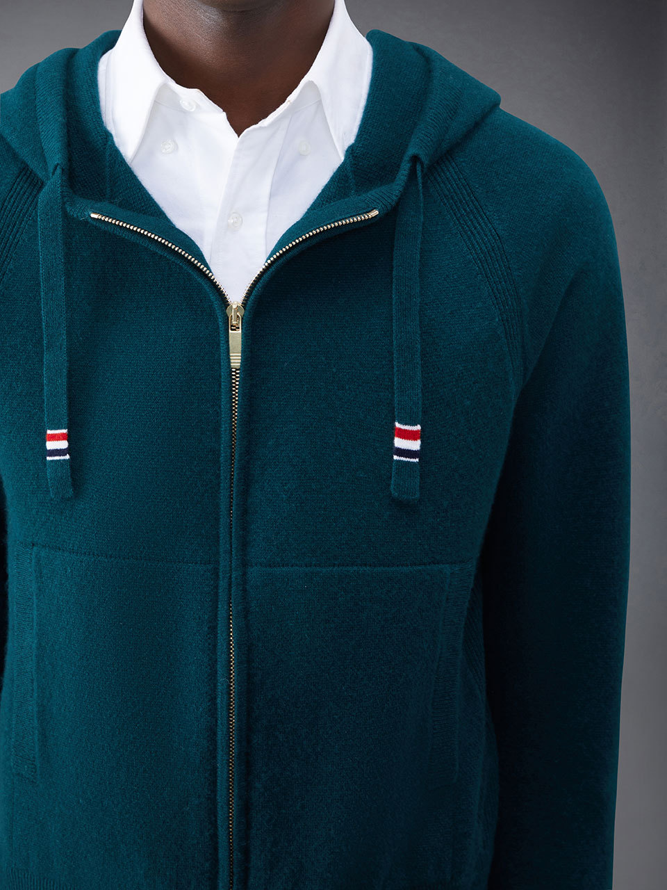 Thom Browne Cashmere Knitted Zip-up Hoodie In Multicolor