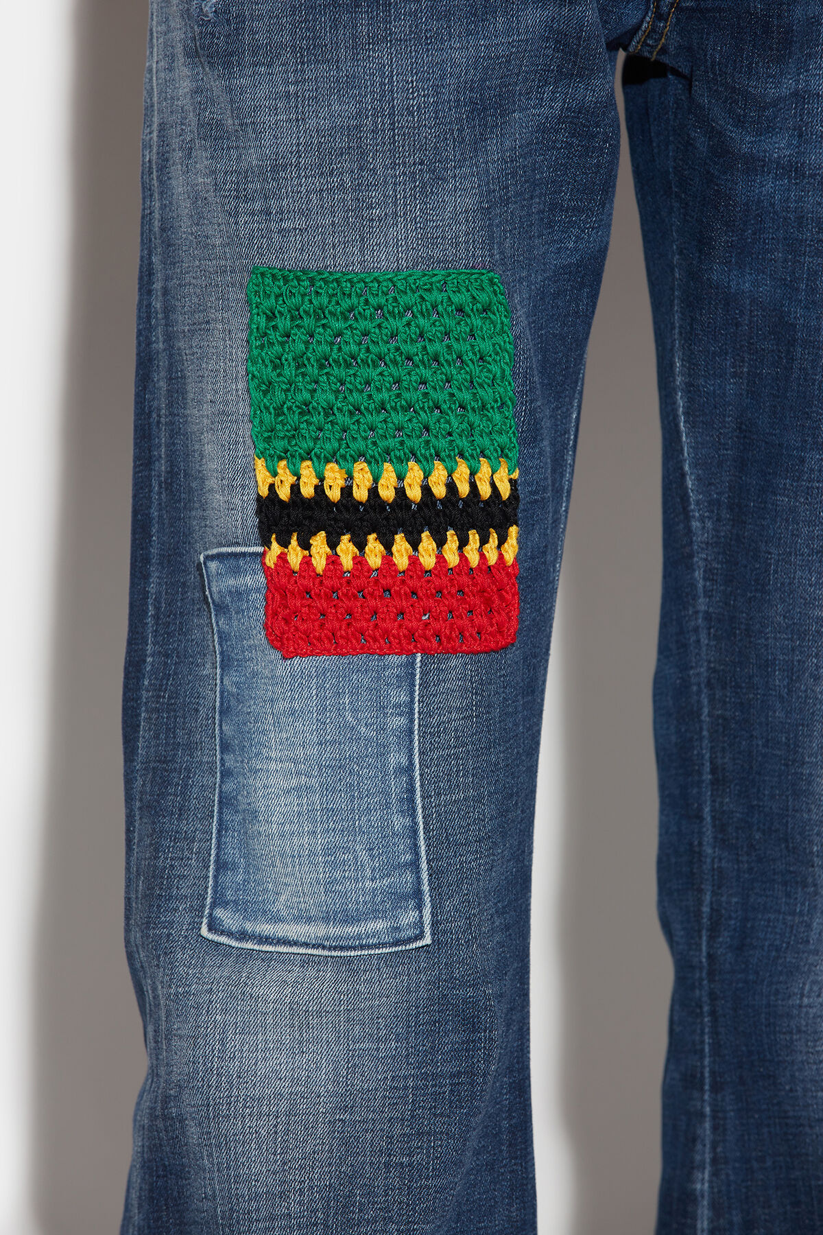 Dsquared2 Patchwork Wide-leg Jeans In Multicolor