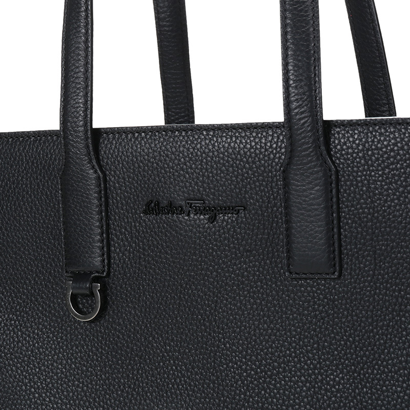Shop Ferragamo Logo Handbag In Black