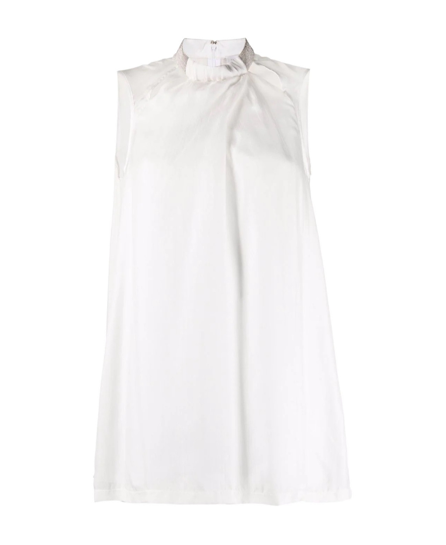 Shop Fabiana Filippi Rhinestone-embellished Blouse In White