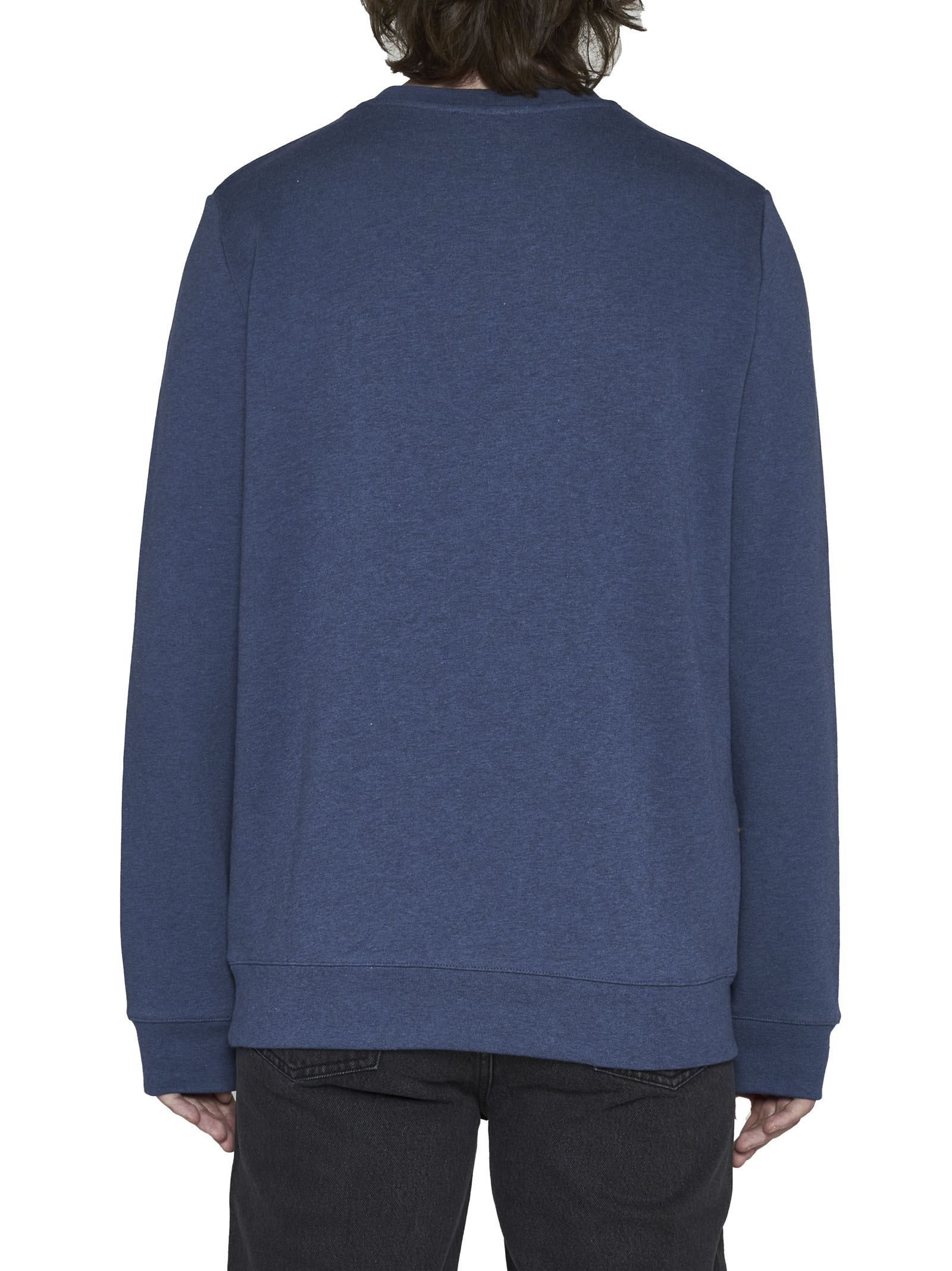 Apc A.p.c. Logo Printed Crewneck Sweatshirt In Blue