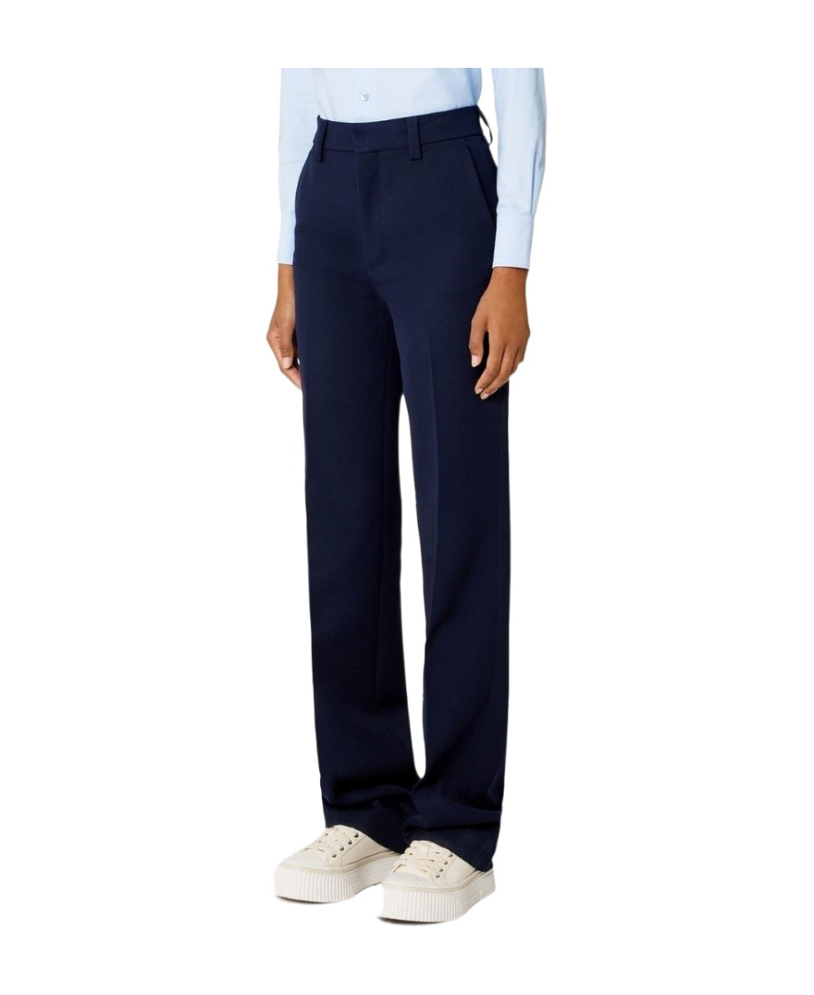 Ami Alexandre Mattiussi High-waisted Wool Trousers In Black