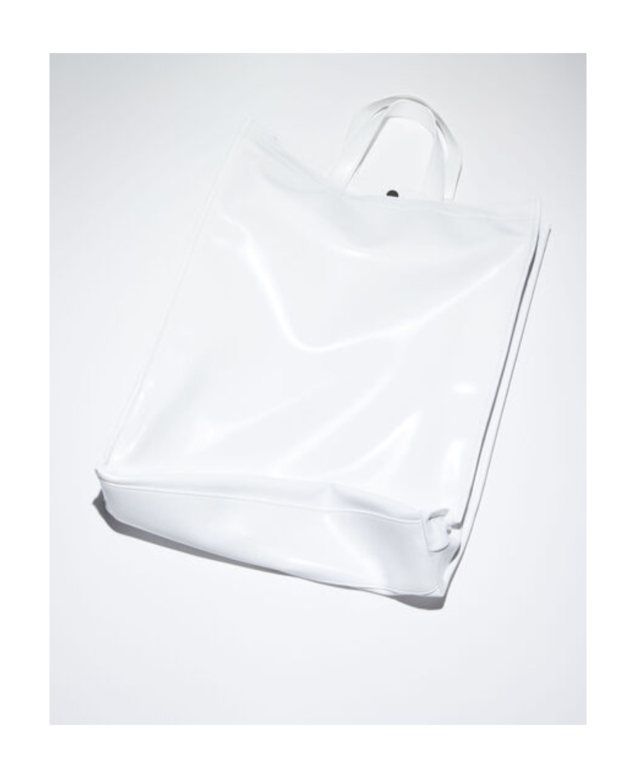 Acne Studios Cotton Blend Tote With Adjustable Strap In White