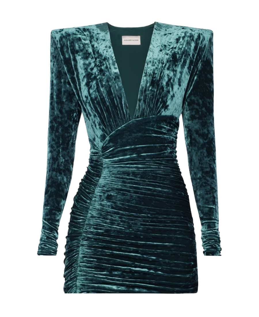 Alexandre Vauthier Velvet Dress In Black