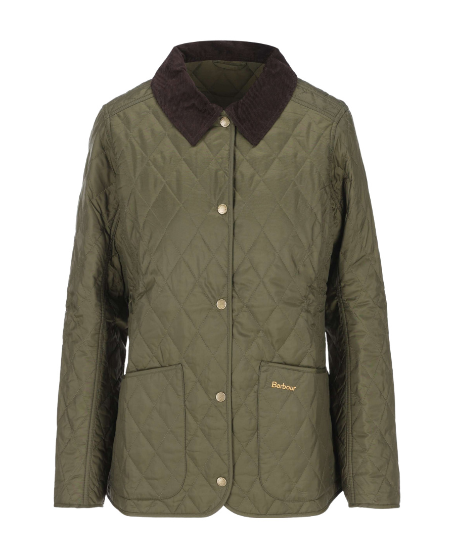 Barbour Logo Quilted Casual Jacket In Green